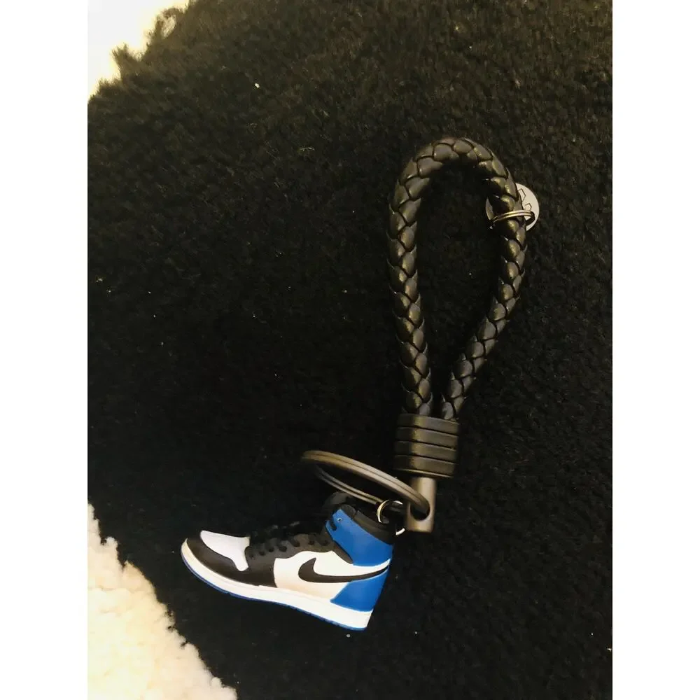 Nike Air Jordan 3D Blue Fragment Sneakers Mini Model Men Gift Rings Keychains